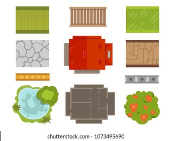 House landscape constructor urban townhouse construction infrastructure vector illustration.