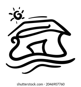 diseño vectorial abstracto del paisaje de la casa 