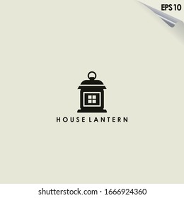 House Of Lantern Lamp Logo Design. Lantern Lamp Logo Template. Modern Design. Flat Logo. Vector Illustration