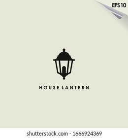 House Of Lantern Lamp Logo Design. Lantern Lamp Logo Template. Modern Design. Flat Logo. Vector Illustration