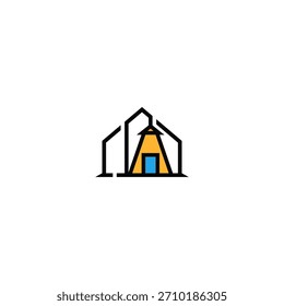 Projeto do logotipo da iluminação da lanterna da casa.