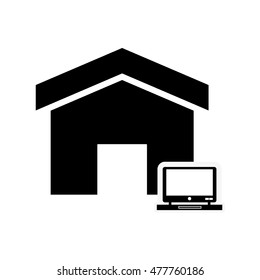 house and laptop icon