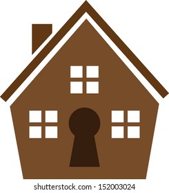 House with large keyhole for door 