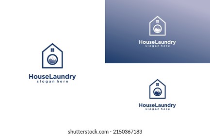 diseño del logo de la lavandería doméstica en un fondo aislado