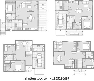 house layout blueprint vector apartment design project