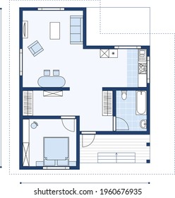 house layout blueprint vector apartment design project