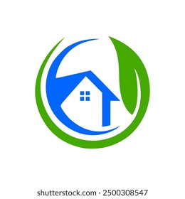 House and leaf logo. Can be used for property companies.