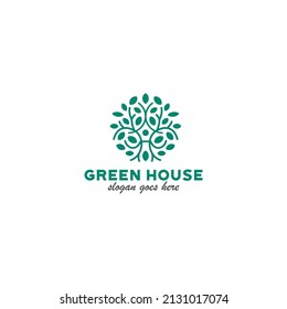 House and  Leaf Logo Design
