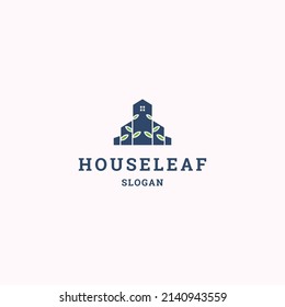 House leaf logo icon design template vector illustration