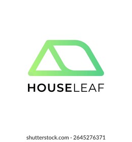 Diseño de logotipo moderno simple de la hoja de la casa