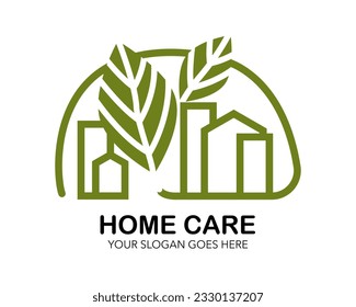 House Leave Logo Design Vector illustration template