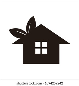 diseño vectorial del símbolo de la casa de hojas. buen logo de la casa de la naturaleza