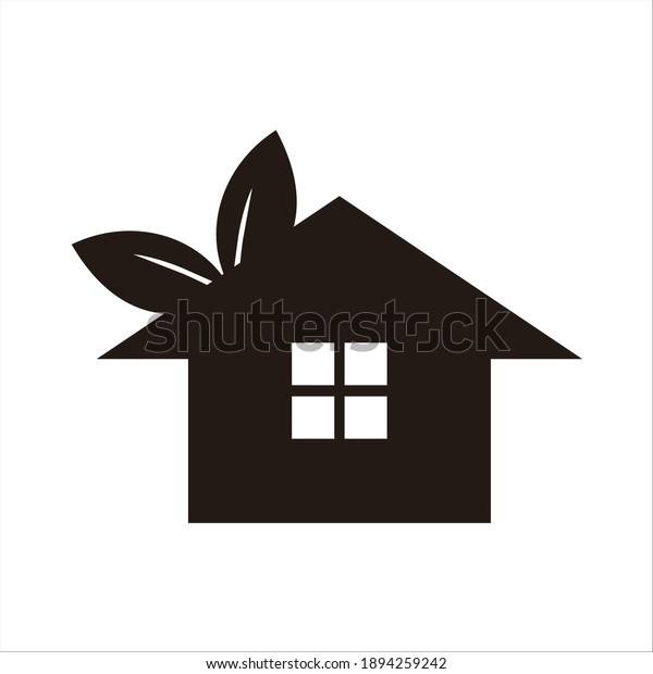 house of leaves symbol vector design. good for\
nature house logo