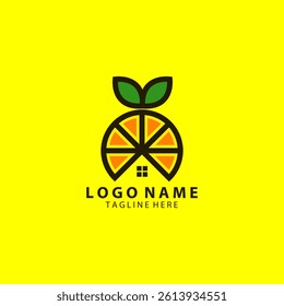 house lemon logo design vector