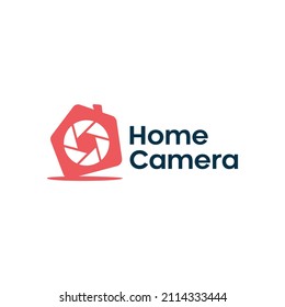House of lens camera photography real estate logo design