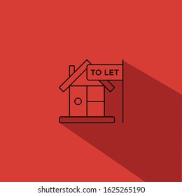 House With To Let Sign Flat Icon Vector - Ui Icon Vector