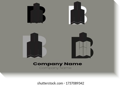 Casa con plantilla de logotipo de letra b, ilustración,Inmobiliaria. letra B. logotipo. Logo de Home. Letra B