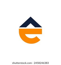 House letter E logo. home real estate vector design