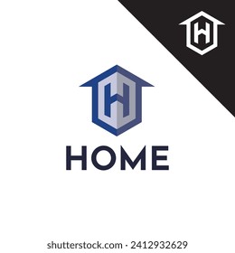 Vector del logotipo H de la letra de la casa. Sencillo y moderno. Adecuado para la construcción, arquitectura e industrias inmobiliarias.