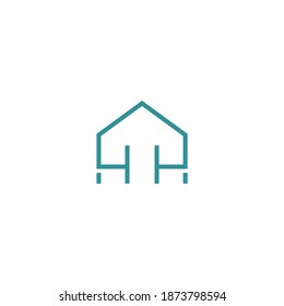 Plantilla de logotipo de vectores H de la carta de la casa