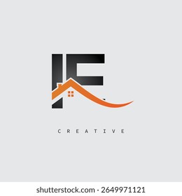 IE House Letter Logo – Creative Real Estate Monogram with Roof Shape and Home Icon for Property, Architecture and Modern Branding Identity