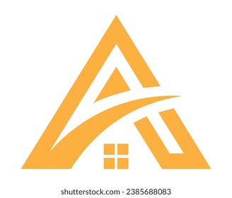 A mit Symbolen für Logo-Designs mit Hausbuchstaben