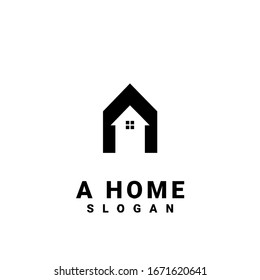 casa con letra un logotipo diseño inicial