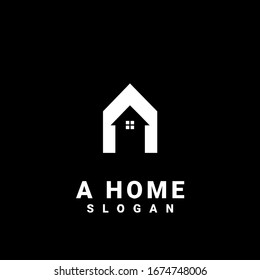 house with letter a logo initial design