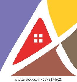 house letter m building vector logo