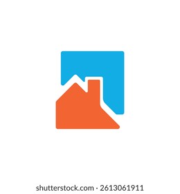 House and letter p symbol design. Vector