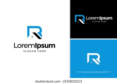 House letter R real estate logo vector design template