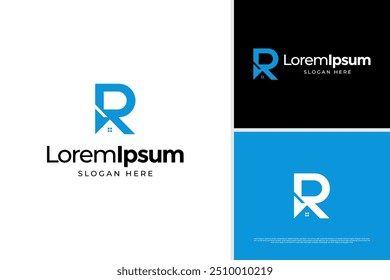 House letter R real estate logo vector design template