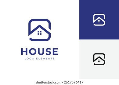 house with letter s logo icon design with line square vector illustration graphic symbol for real estate logo template