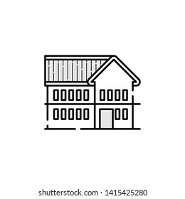 house level. black and white logo line art