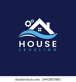 Idea de diseño de logotipo de nivelación de la casa - Reparar piso desigual o casa inclinada