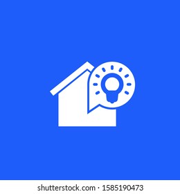 house and light bulb, vector white icon