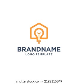 House With LightBulb Logo Vector Real Estate Modern