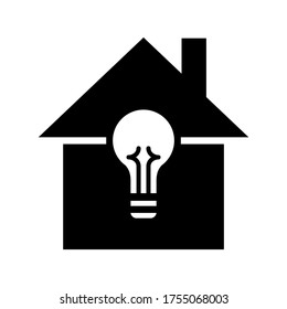 House Lighting Symbol oder Logo einzeln auf Zeichen Vektorgrafik - hochwertige Vektorsymbole in schwarzem Stil
