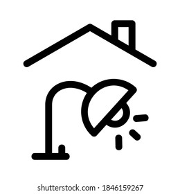 icono de iluminación de casa o logotipo símbolo de señalización aislado ilustración vectorial de alta calidad estilo negro iconos vectoriales

