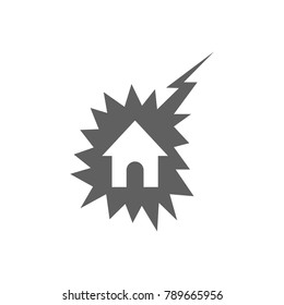 House with lightning icon vector