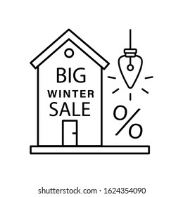 House lights icon. Simple line, outline vector elements of winter sale icons for ui and ux, website or mobile application