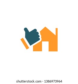 House with like sign - Real estate agreement icon