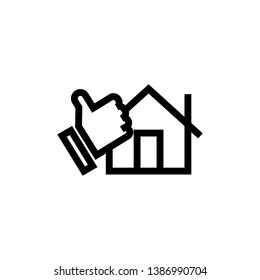 House with like sign - Real estate agreement icon