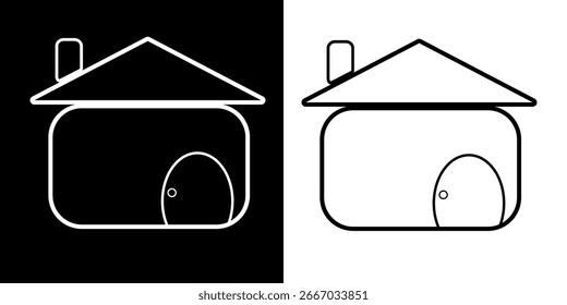 House line art icon, house vector