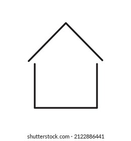 Casa con estilo de arte en línea. Instalaciones planas. Representación conceptual de la vivienda. Ilustración vectorial. imagen de stock. 