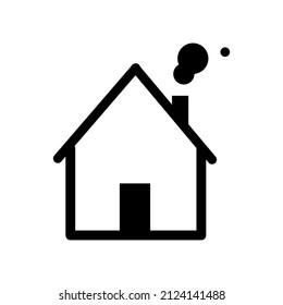 House in line art style. Flat premises. Conceptual representation of dwelling. Vector illustration. stock image. 