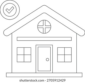 Ilustração de vetor de arte de linha de casa