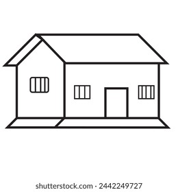 House Line Icon. Editable Stroke. House, icon set. Houses, buildings, linear icons. Line with editable stroke. house icon, home, line symbol on white background - editable stroke vector illustration