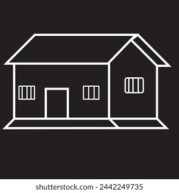 House Line Icon. Editable Stroke. House, icon set. Houses, buildings, linear icons. Line with editable stroke. house icon, home, line symbol on white background - editable stroke vector illustration