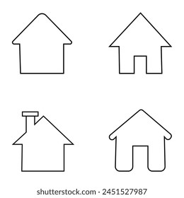 House line icon, home outline symbol, Vector isolated flat illustration. Side view. Real estate, rent house. Vector illustration. Eps file 262.